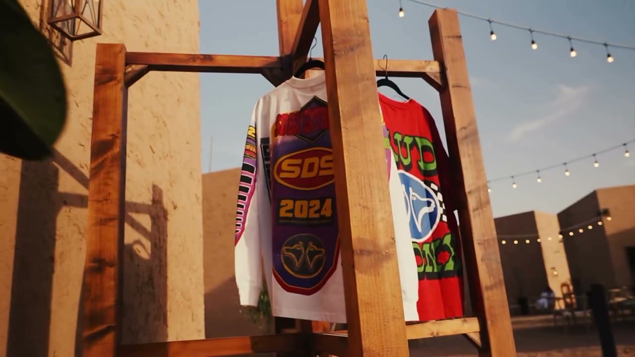 Saudi Bronx kit hanging outside the stand