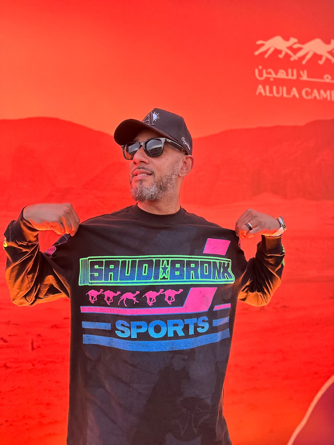 Swizz Beatz at the AlUla Camel Cup, 2024